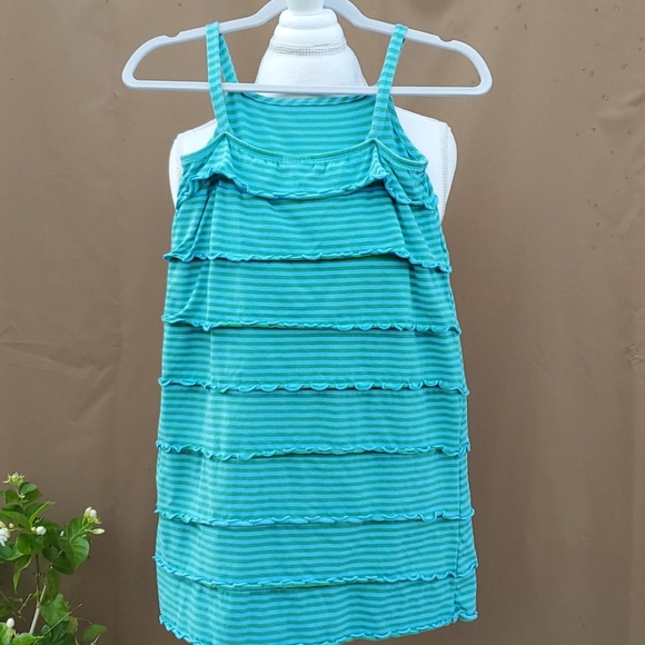 HANNA ANDERSSON GIRL'S STRIPED RUFFLED DRESS SIZE 140 (US size 10) - Picture 3 of 7